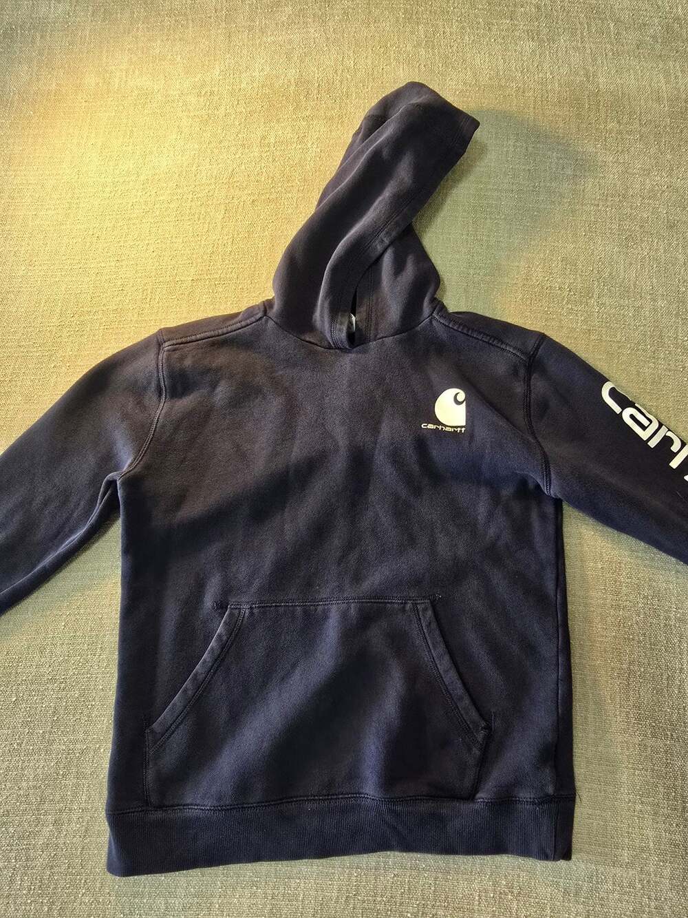 Carhartt Boys Pullover Hoodie with Logo Sleeve Detail, Size Medium (10-12)